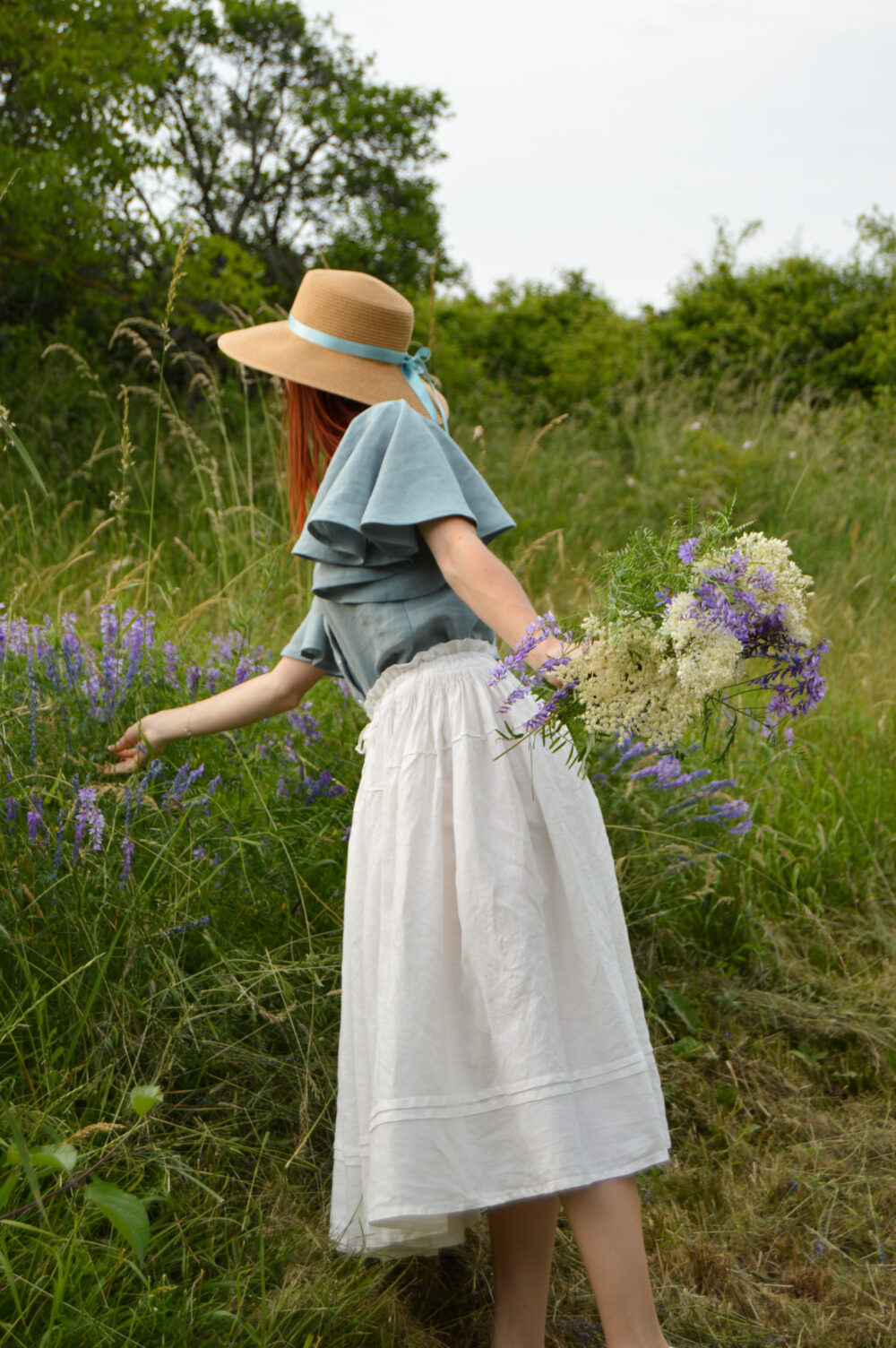 Mary Skirt in ivory linen. Size XS - Image 4