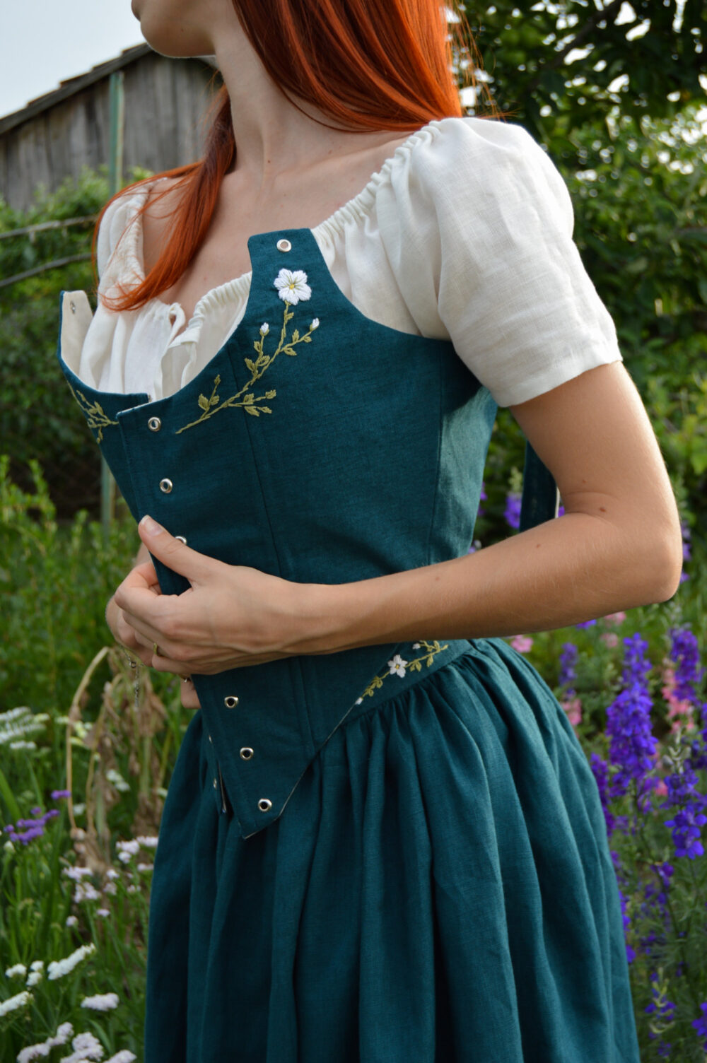 Embroidered Renaissance Corset Bodice