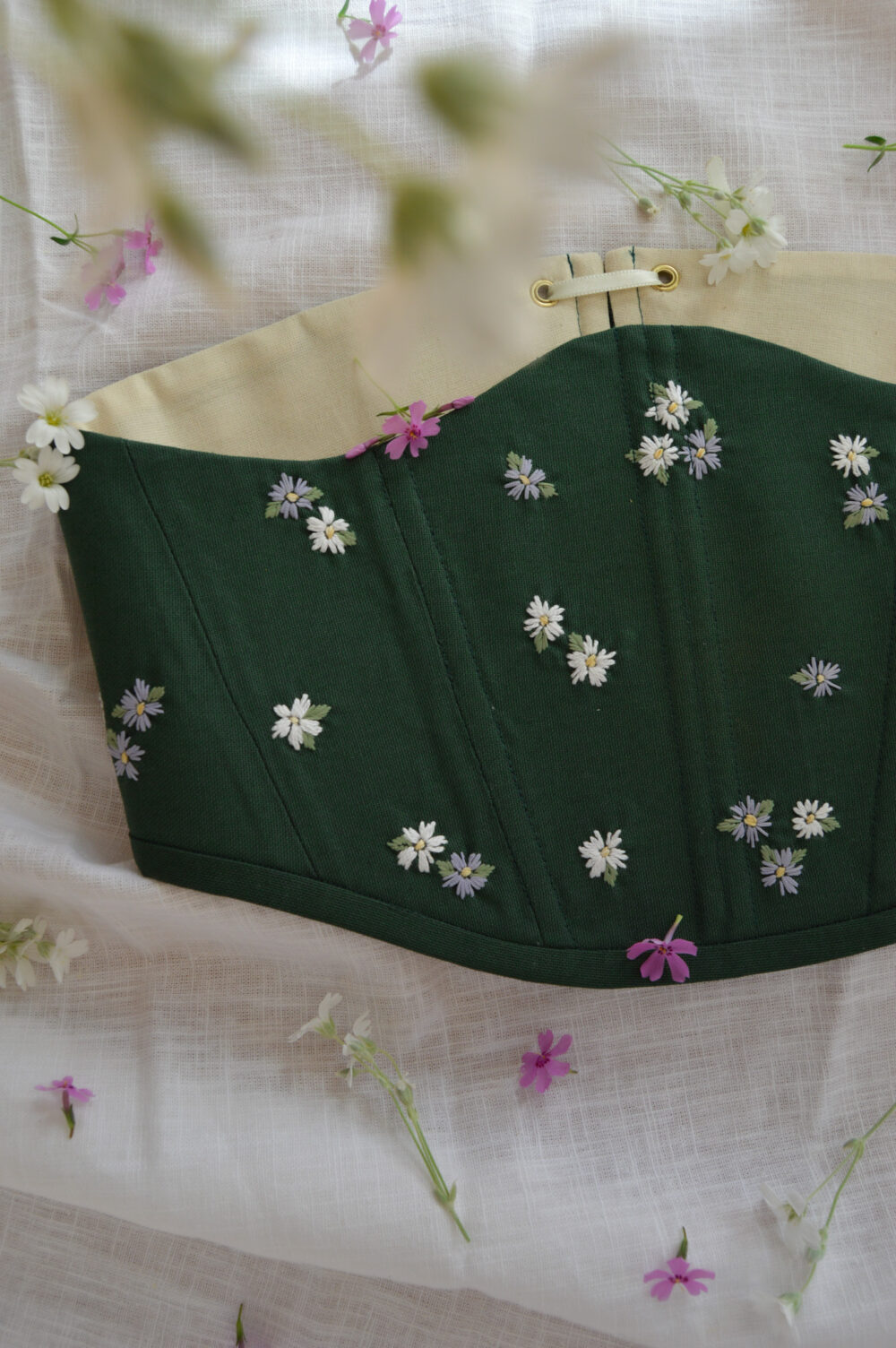 Hand Embroidered Underbust Corset - Image 3