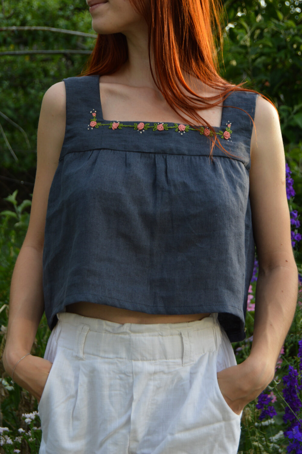 Holly Hand Embroidered Crop Top - Image 2