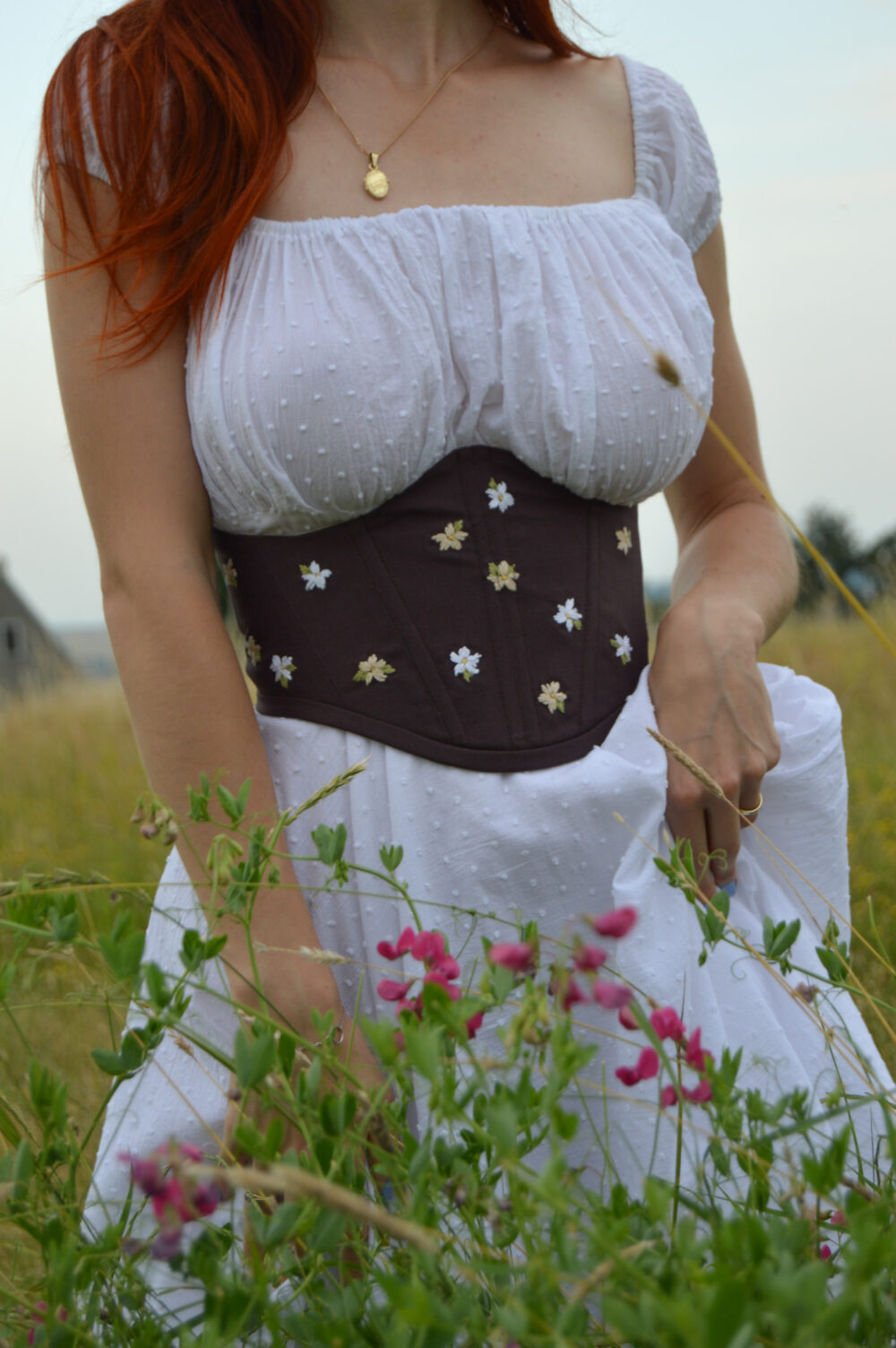 Hand Embroidered Underbust Corset - Image 2