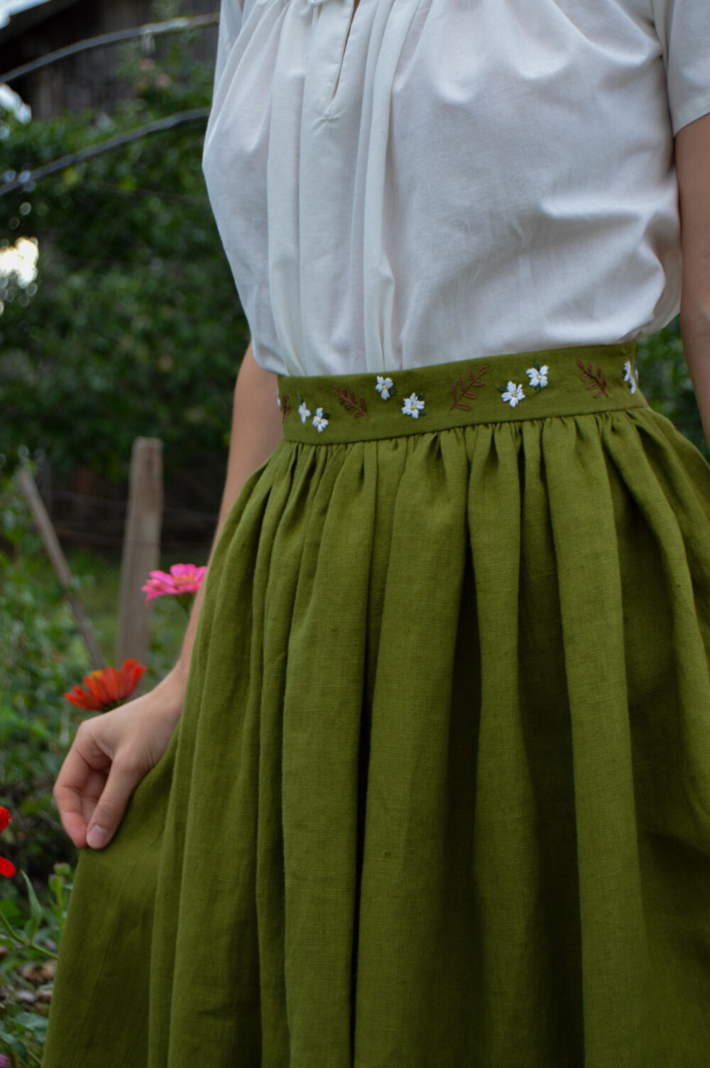 Belle Hand Embroidered Skirt - Image 2