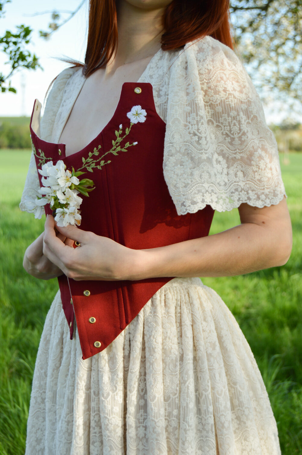 Embroidered Renaissance Corset Bodice - Image 4